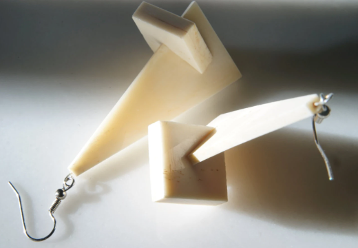 Triangle Cow Bone Earrings 2.5 x 1.5 x 1